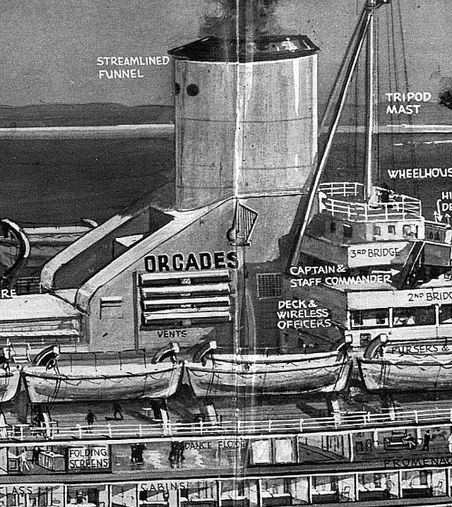 S.S. Orcades 1948 Cutaway View