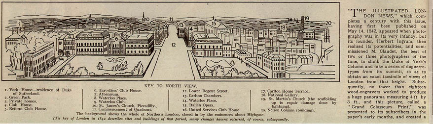 Key of London 1842 looking north